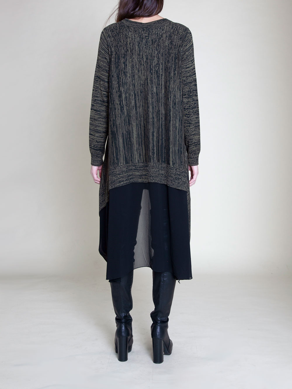 Knit Front Chiffon Back Mullet Sweater – BARAMI