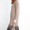 ultra suede fringed taupe tunic dress- side