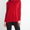 red turtleneck knit sweater- front