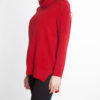red turtleneck knit sweater- side