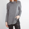 grey turtleneck knit sweater- front