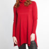 blood red OSFA knit turtleneck sweater- front
