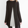 black and grey long sleeve layered top- back