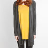 charcoal grey and mustard yellow long sleeve layered top- front