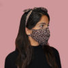 brown leopard animal print bow mask- side