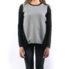 black and grey side zipped top- front