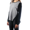 black and grey side zipped top- side