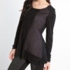 black and grey color blocked long sleeve top- side