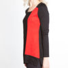 black and red color blocked long sleeve top- side