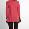 red and black chiffon side long sleeve top- back