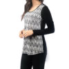 BLACK AND WHITE PRINTED LONG SLEEVE TOP- SIDE