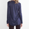 NAVY AND WHITE PRINTED LONG SLEEVE TOP- BACK
