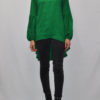 BALLOON SLEEVE HIGH LOW GREEN TUNIC TOP- FRONT