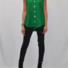 BUTTON UP SLEEVELESS GREEN TOP- FRONT