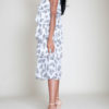 BLACK AND WHITE PRINTED LAYERED CAMI DRESS- SIDE