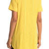 knot front short sleeve yellow tshirt top- back