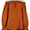 BELL SLEEVE ELASTIC NECK RUST TOP