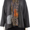 GREY LONG SLEEVE TOP WITH CONTRAST OPTIONAL SCARF
