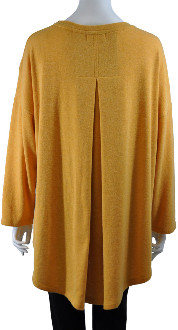 YELLOW LONG SLEEVE TOP WITH CONTRAST OPTIONAL SCARF