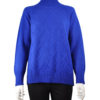 royal blue mockneck diamond stitch sweater