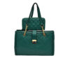 GREEN QUILTED HANDBAG WITH MATCHING WALLET