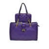 PURPLE QUILTED HANDBAG WITH MATCHING WALLET