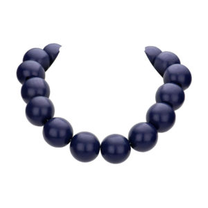 NAVY WOOD BEAD STATEMENT NECKLACE