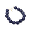 NAVY WOOD BEAD STATEMENT NECKLACE