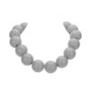 GREY WOOD BEAD STATEMENT NECKLACE