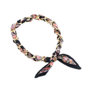 PINK PRINTED CHAIN SCARF NECKLACE