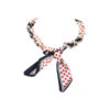 RED PRINTED CHAIN SCARF NECKLACE