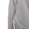 white blouse with button hem detailed sides