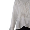white wrap ruffle bell sleeve top