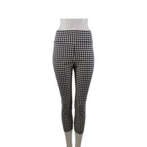black check print high waisted cropped jeggings