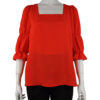 RED SQUARE NECK TOP