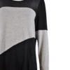 BLACK AND GREY COLORBLOCK LONG SLEEVE TUNIC TOP