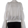 WHITE BELL GATHERED LONG SLEEVE TOP