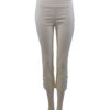 WHITE HIGH WAISTED ELASTIC PANTS WITH HEM SNAPS