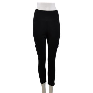 BLACK LEGGINGS WITH WHITE CONTRAST PIPING