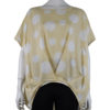 yellow printed front gathered oversized top