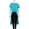 TURQUOISE CAP SLEEVE ASYMMETRIC TOP