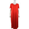 RED MAXI DRESS WITH SIDE SLITS