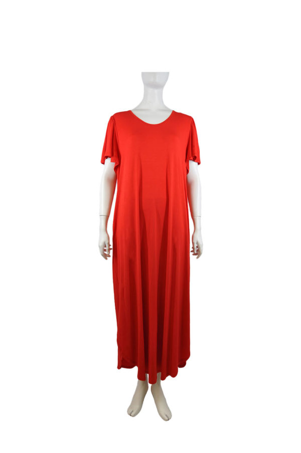 RED MAXI DRESS WITH SIDE SLITS