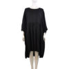 black scoop neck oversized one size fits all mid length dress