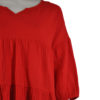 RED COTTON SWEETHEART NECK TOP