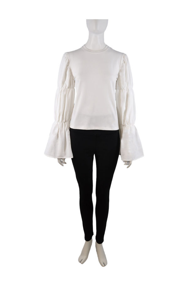 white tack bell sleeve top