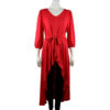 RED OPTIONAL BELTED LONG HIGH LOW TUNIC TOP