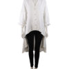 OFF WHITE BELL SLEEVE HIGH LOW BLOUSE
