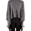 CHARCOAL GREY HIGH LOW MOCK NECK ASYMMETRIC SWEATER