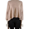 TAUPE HIGH LOW MOCK NECK ASYMMETRIC SWEATER